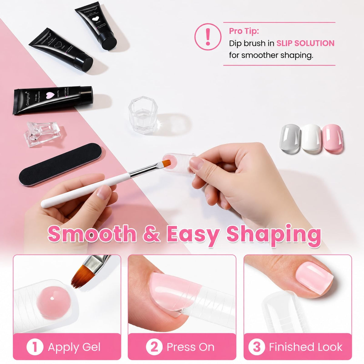 Polygel Toenail Starter Kit with UV Light & Full Set of Nail Supplies