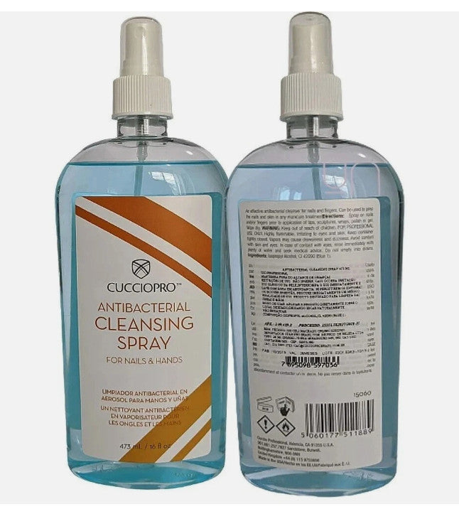 Antibacterial Nail & Hand Cleansing Spray 16 fl oz for Nail Prep & Sanitizing
