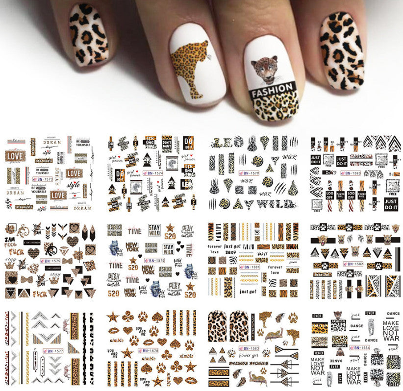 Leopard Nail Art Water Stickers - Wild Animal Print Decals for Nails