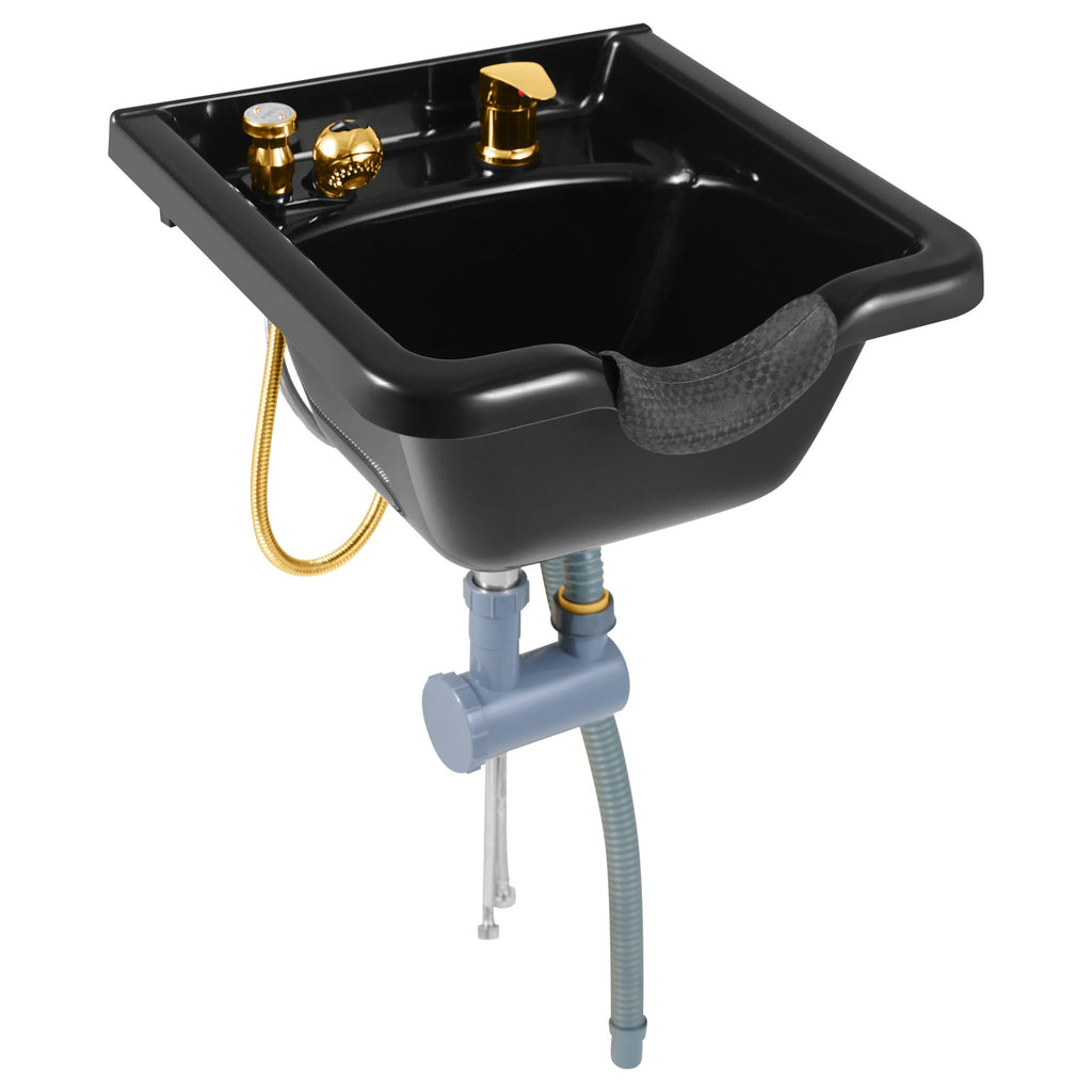 Wall Mounted Shampoo Bowl Sink with Faucet Spray & P-Trap for Salon