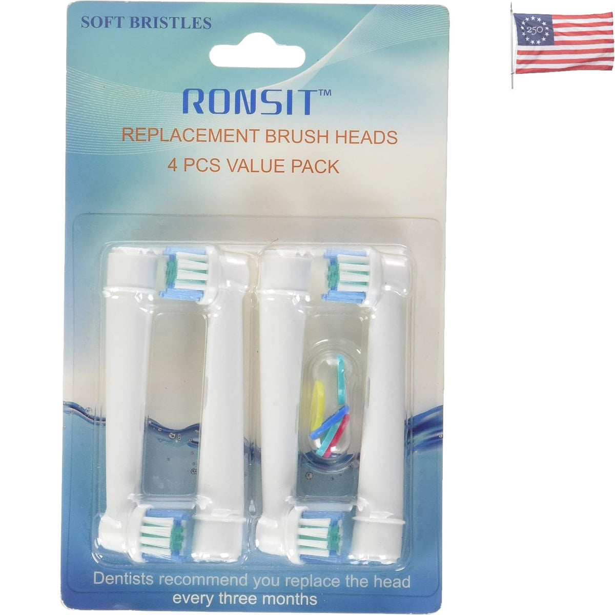 Replacement Toothbrush Heads for Oral B - Soft Dupont Bristles, 4 Pack