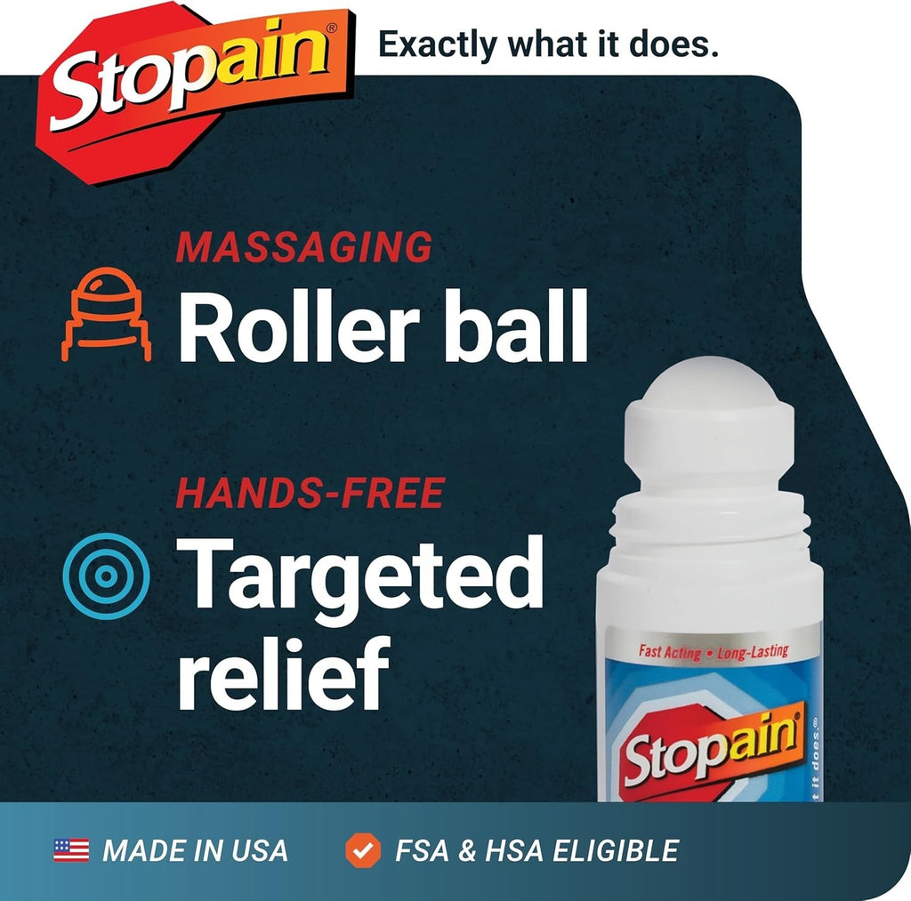 Max Strength Pain Relief Roll-On Gel for Muscles and Joints 3oz - 3 Pack