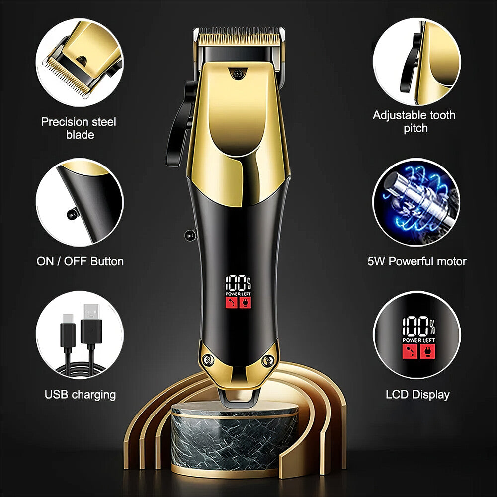 Cordless Professional Hair Clippers & Beard Trimmer Set for Men