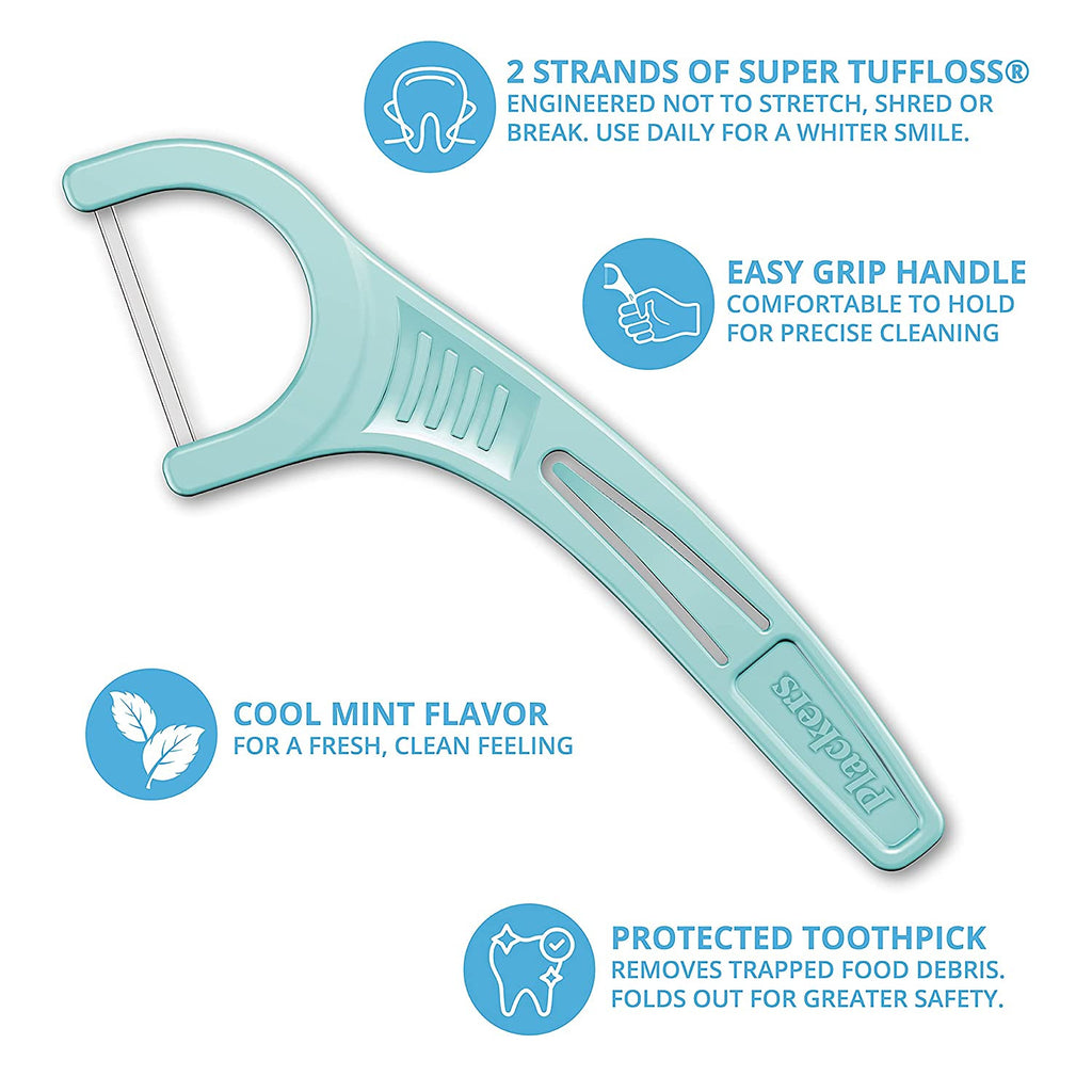 Dental Floss Picks 600 Count - Twin-Line Dual Action Flossers with Tartar Remover & Mint Flavor