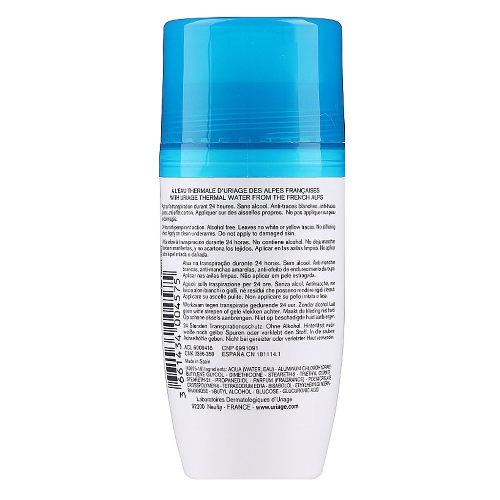Uriage Power 3 Anti-Odor Deodorant Roll-On 50ml, Hypoallergenic & Alcohol-Free