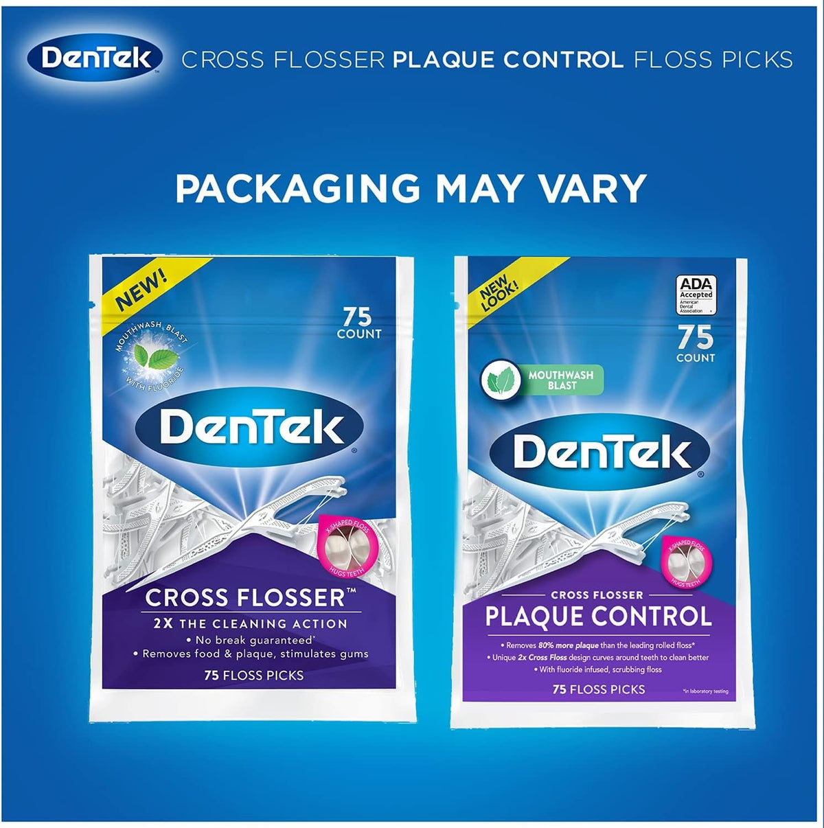 X-Shaped Dental Floss Picks Pack of 3 - Plaque Removal & Oral Hygiene