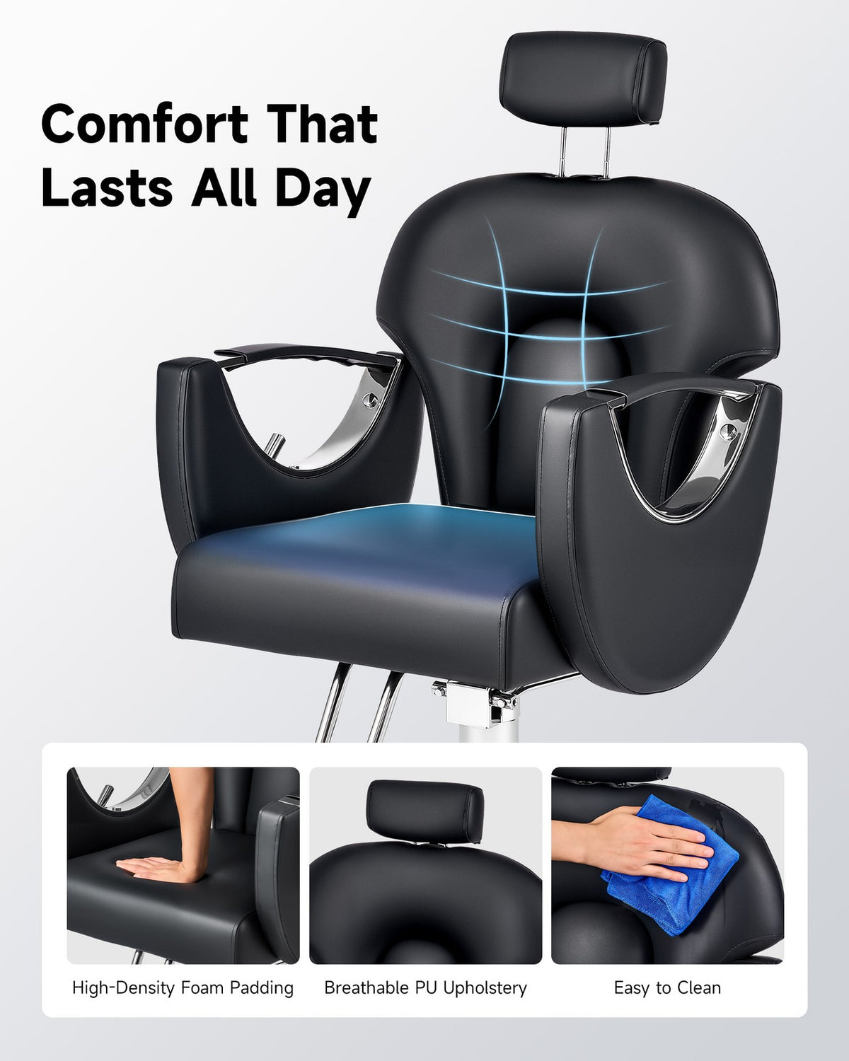 Hydraulic Barber Chair Salon & Spa Reclining Styling Chair - All Purpose