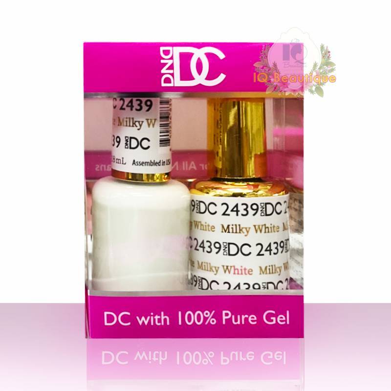 DND Soak Off Gel Nail Polish Duo #2439 Milky White - 2-Piece Set