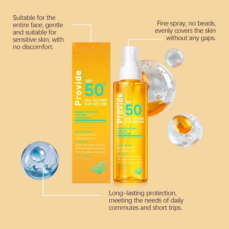 SPF 50+ Moisturizing Sunscreen Spray Mist for Face and Body - Lightweight & Water-Resistant