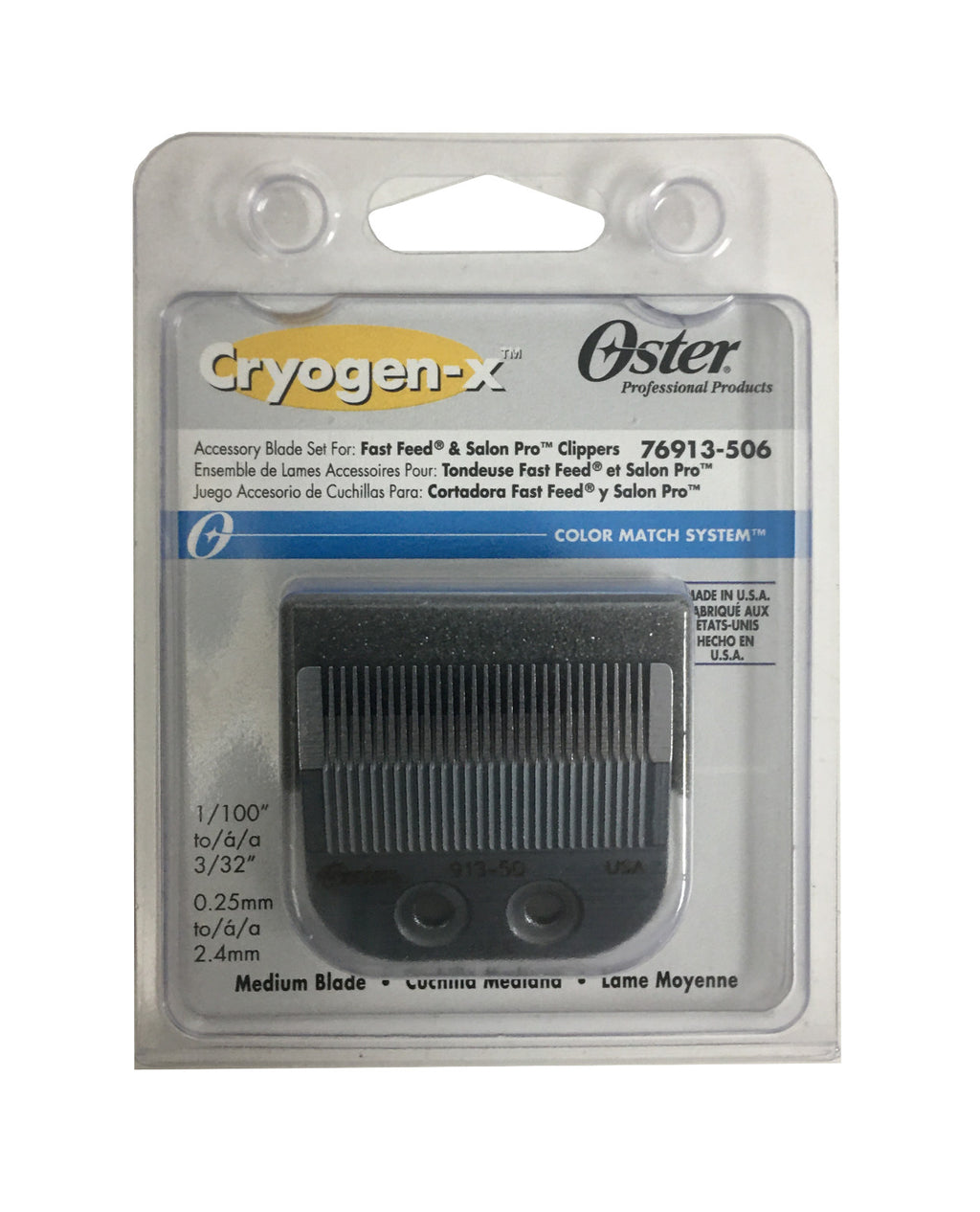 Oster Cryogen-X Fast Feed Medium Replacement Blade 76913-506 for Clippers