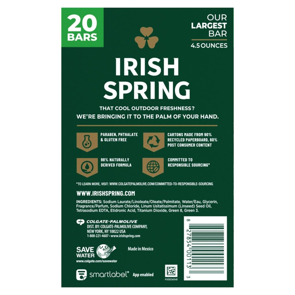 Irish Spring Original Clean Bar Soap - 20 Pack, 4 oz. Each