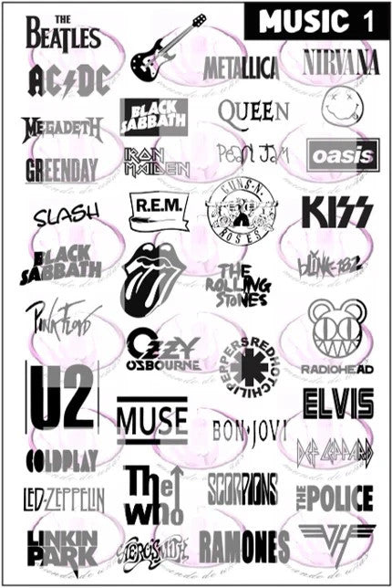 Nail Stamping Plate Music Theme for Nail Art - Mundo de Unas