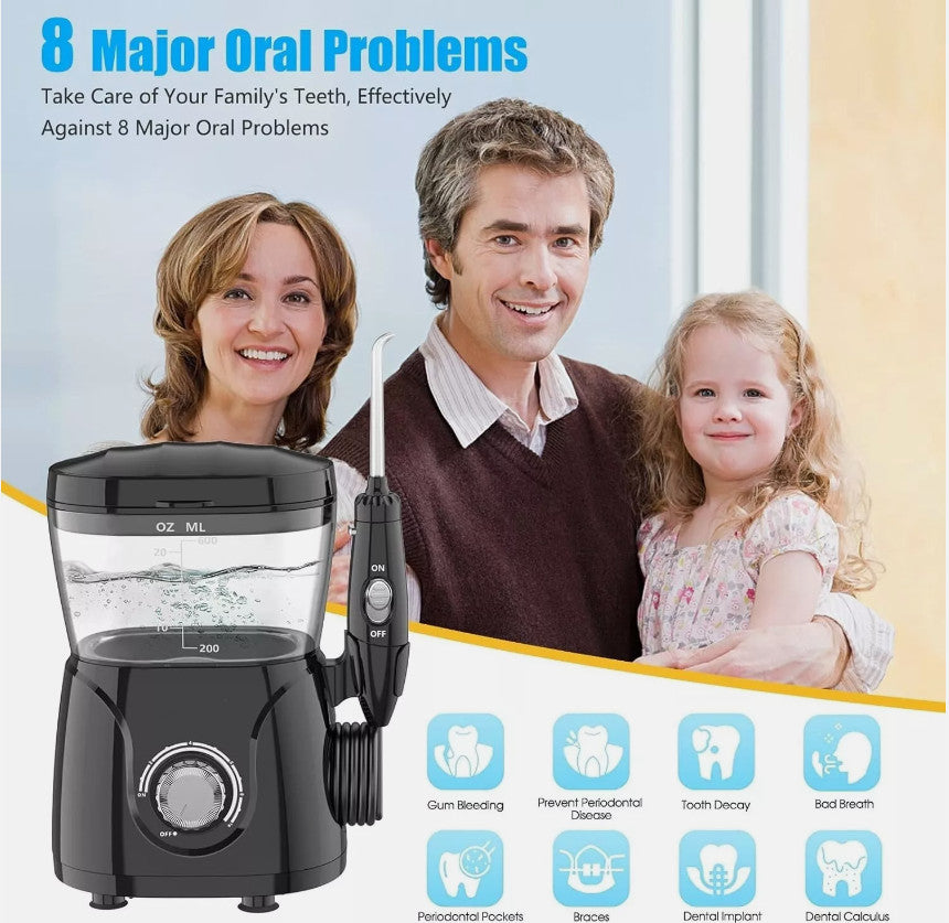 Water Flosser Oral Irrigator for Teeth & Braces - 10 Adjustable Modes, 600ml Capacity