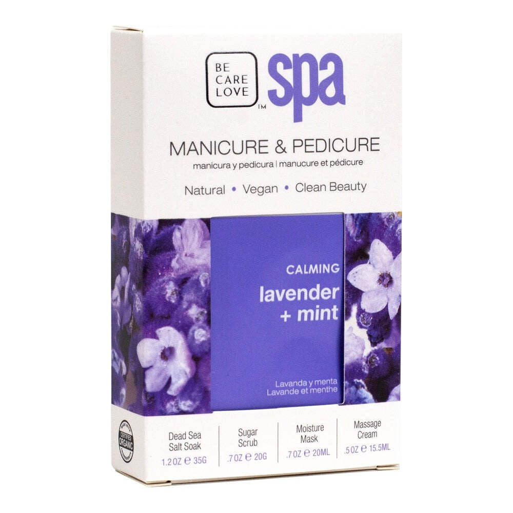 Organic Spa Treatment Set - Lavender Mint 50 Boxes for Manicure, Pedicure & Body