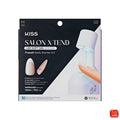 Gel Nail Kit with LED Lamp - Medium Oval Fake Nails, French Style, 34 Pieces