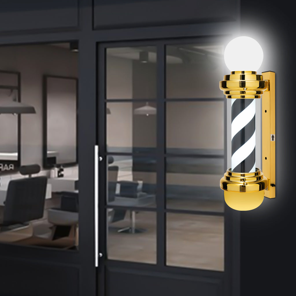 LED Barber Pole Light Waterproof Wall Mount Sign for Hair Salon