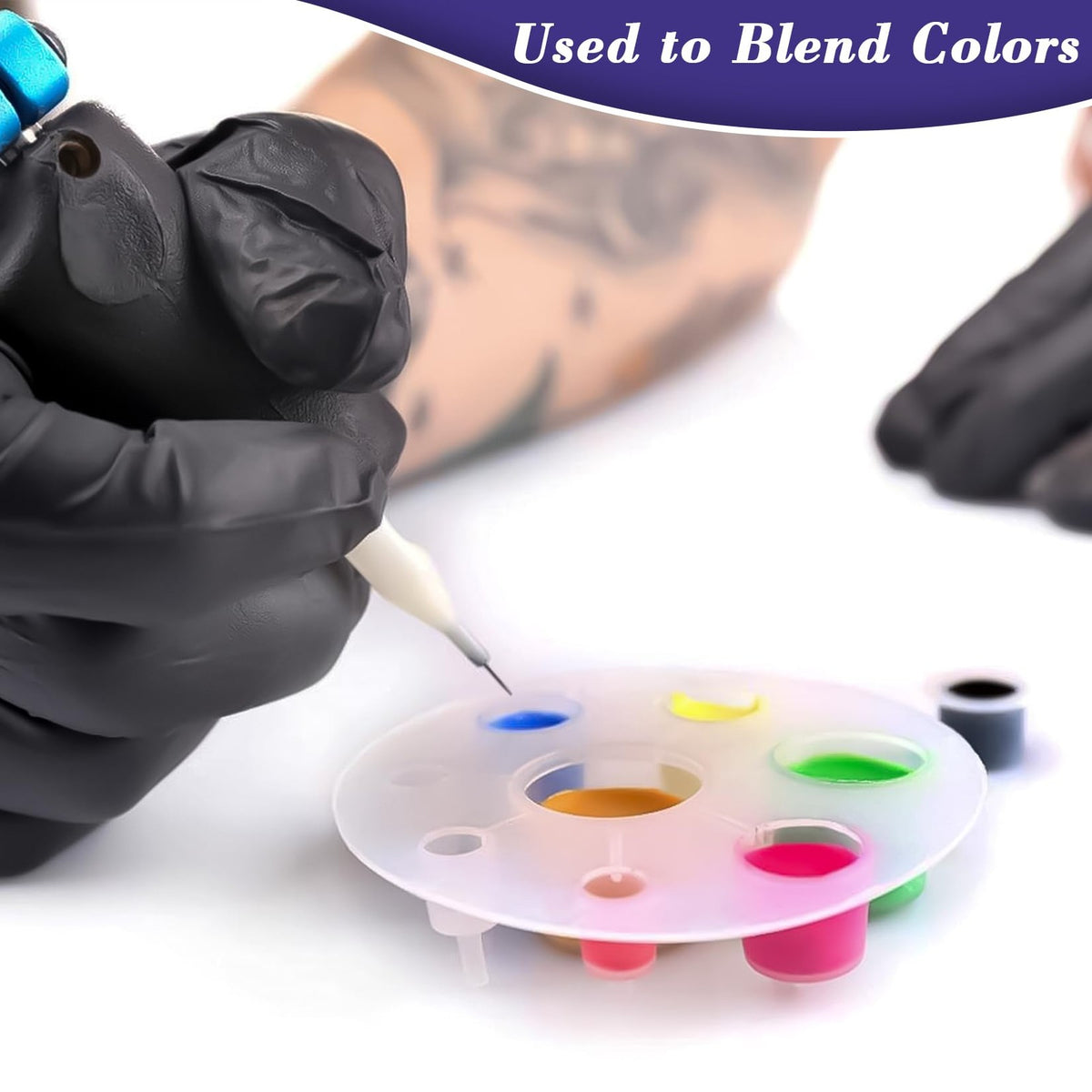 Disposable Tattoo Ink Caps 8 mm, 100 Pcs - Clear Plastic Ink Cups for Tattooing