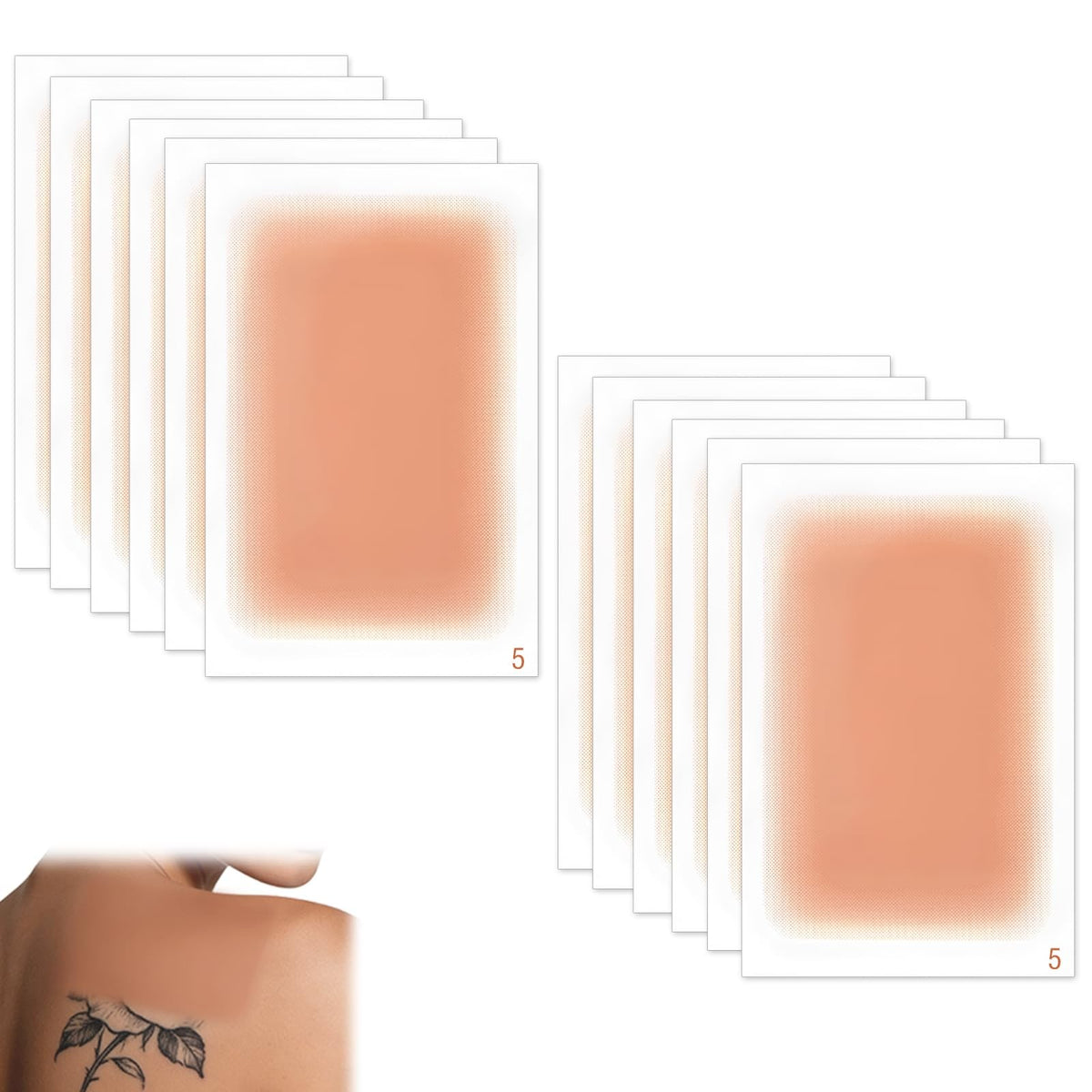 Tattoo Cover Up Patch 12pcs Waterproof Skin Concealer Stickers, Breathable Ultra-Thin Tape