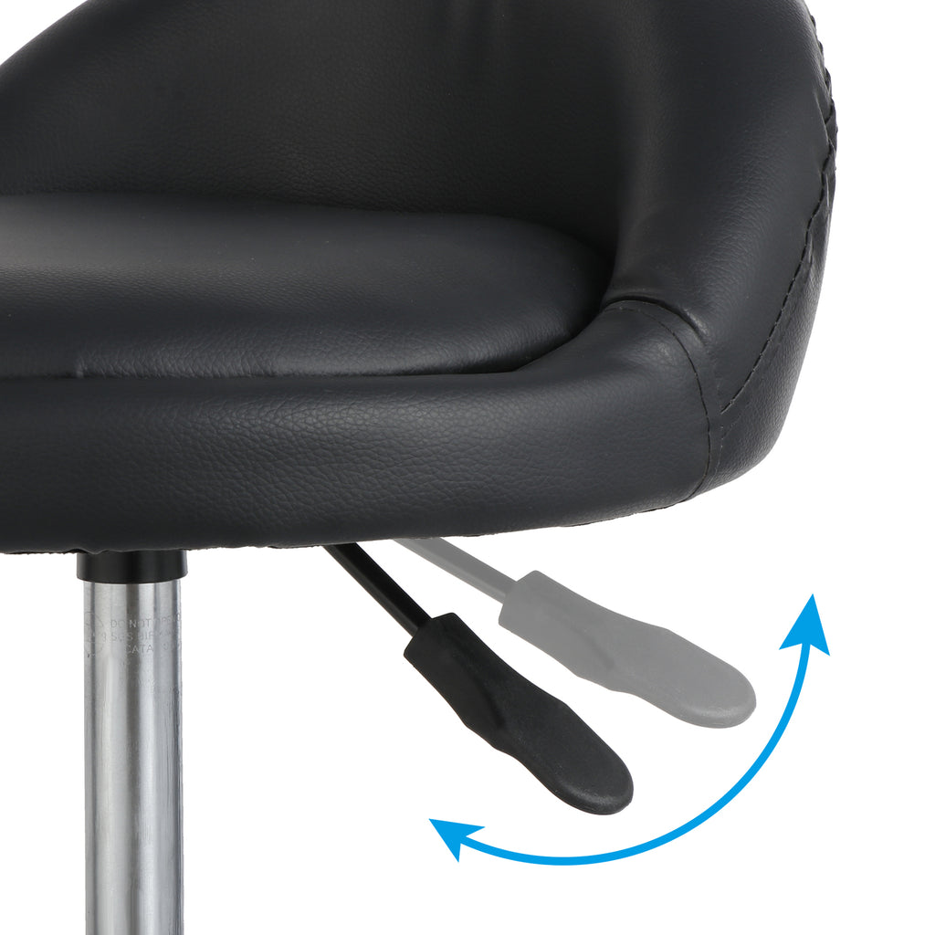 Adjustable Hydraulic Salon Stool Chair with Padded Back and Swivel Base