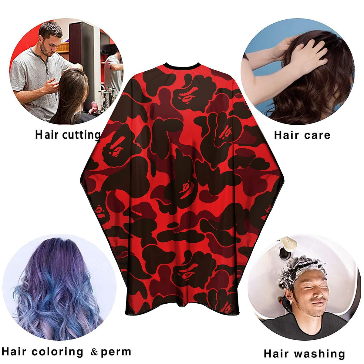 Large Waterproof Barber Cape with Snap Closures - Full Coverage for Hair Cutting