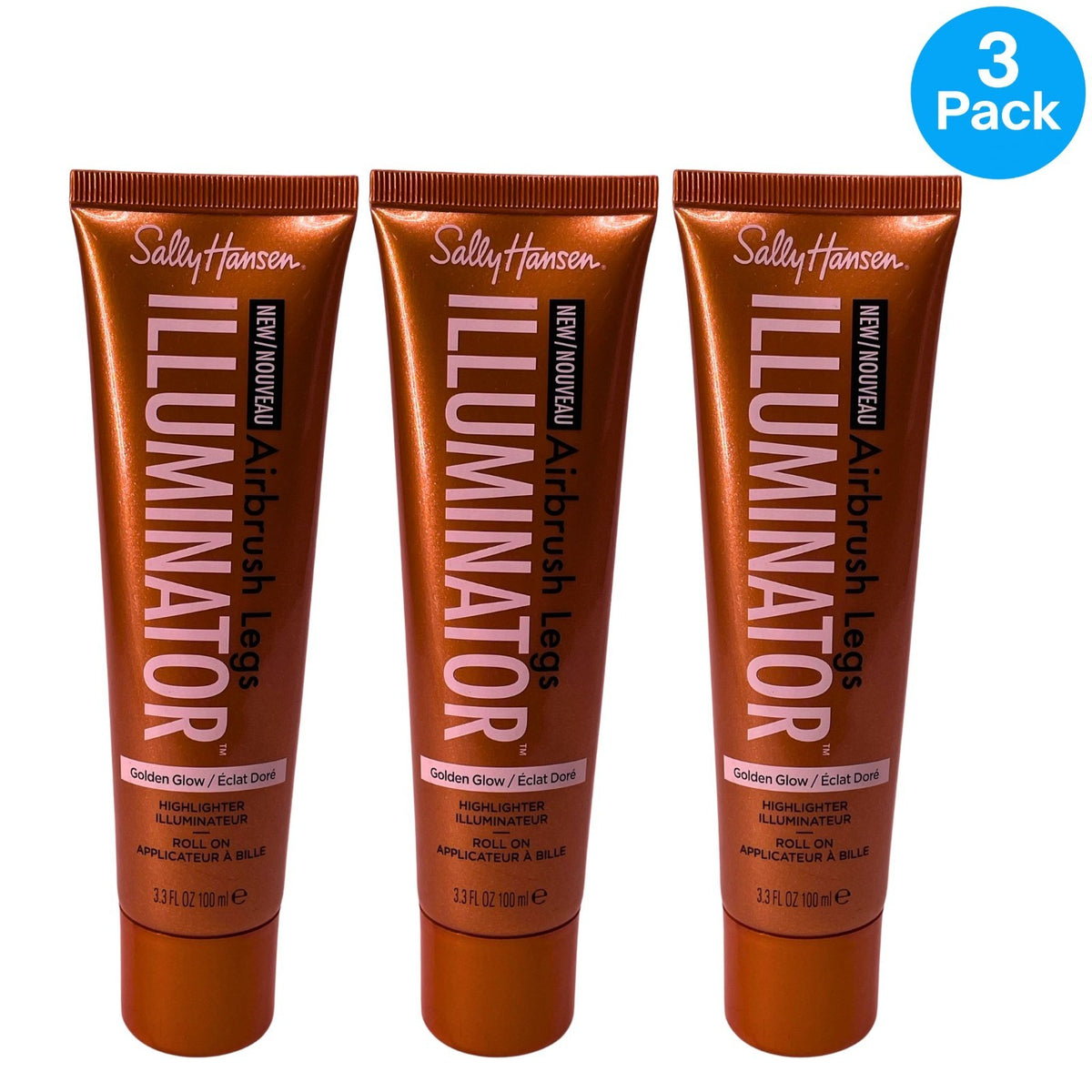 Sally Hansen Airbrush Legs Illuminator Golden Glow 3.3oz - Pack of 3