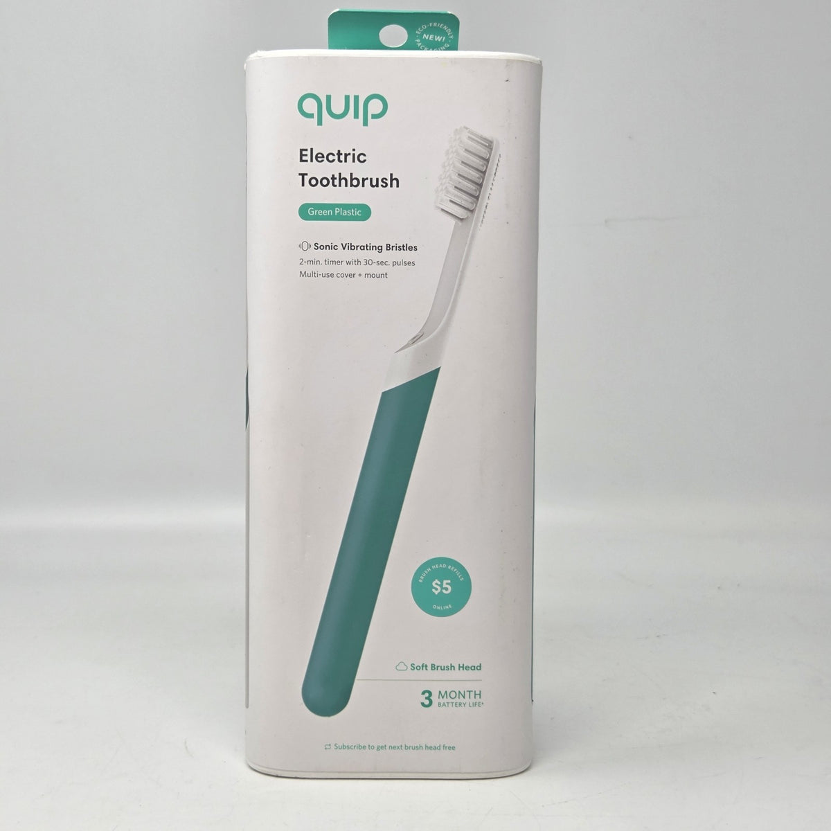 Electric Toothbrush for Dental Hygiene - Green & White, New