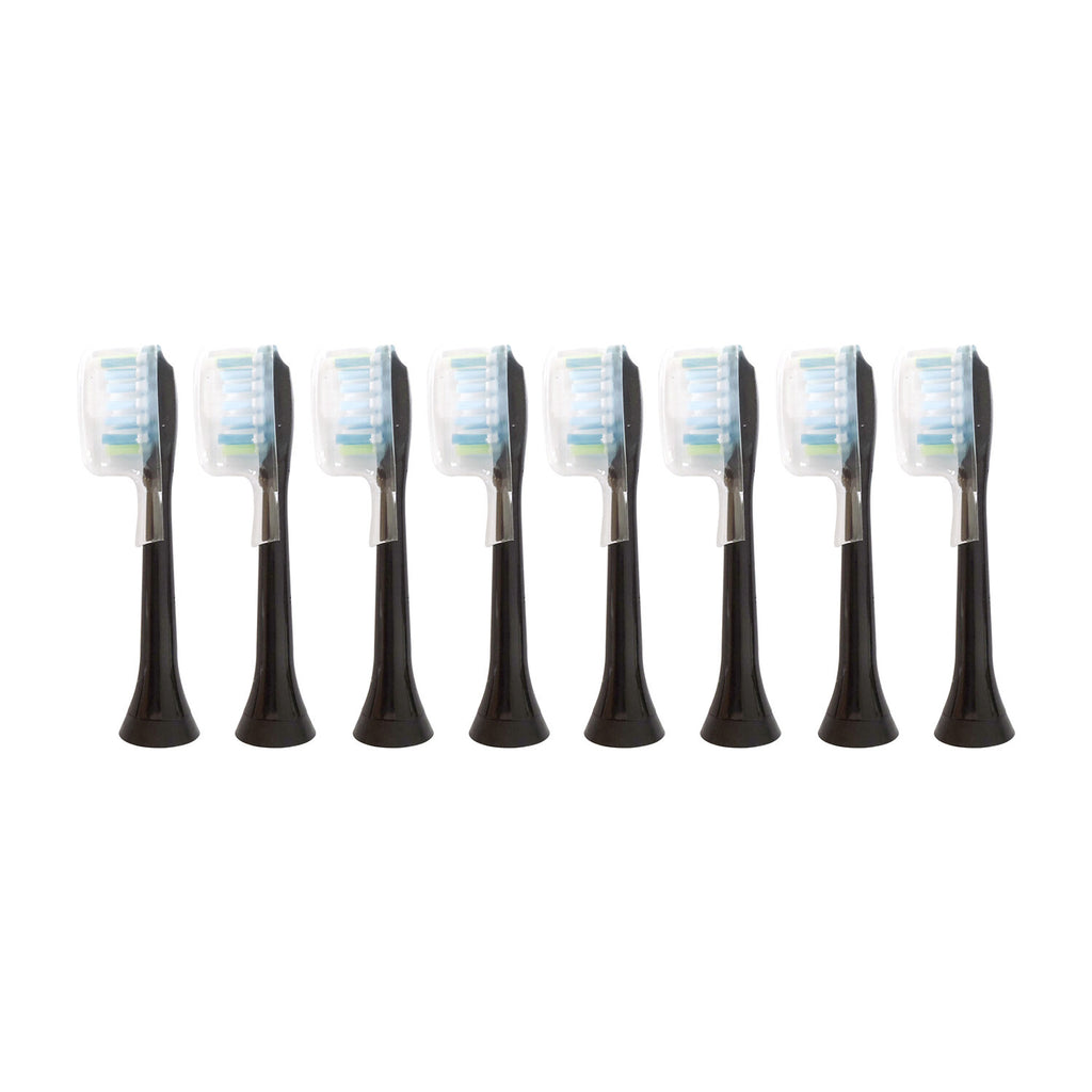 8-Pack Replacement Heads for Sonicare DiamondClean Toothbrush - Black, Standard Size