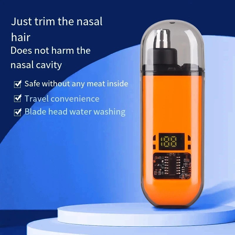 Portable Nose & Ear Hair Trimmer for Men - Quiet, Rechargeable, Unisex