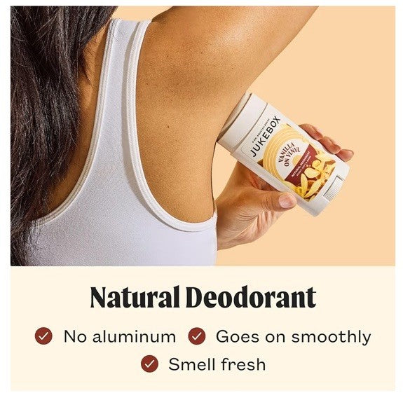 Natural Deodorant for Women Vanilla on Vinyl Scent Aluminum Free 3-Pack