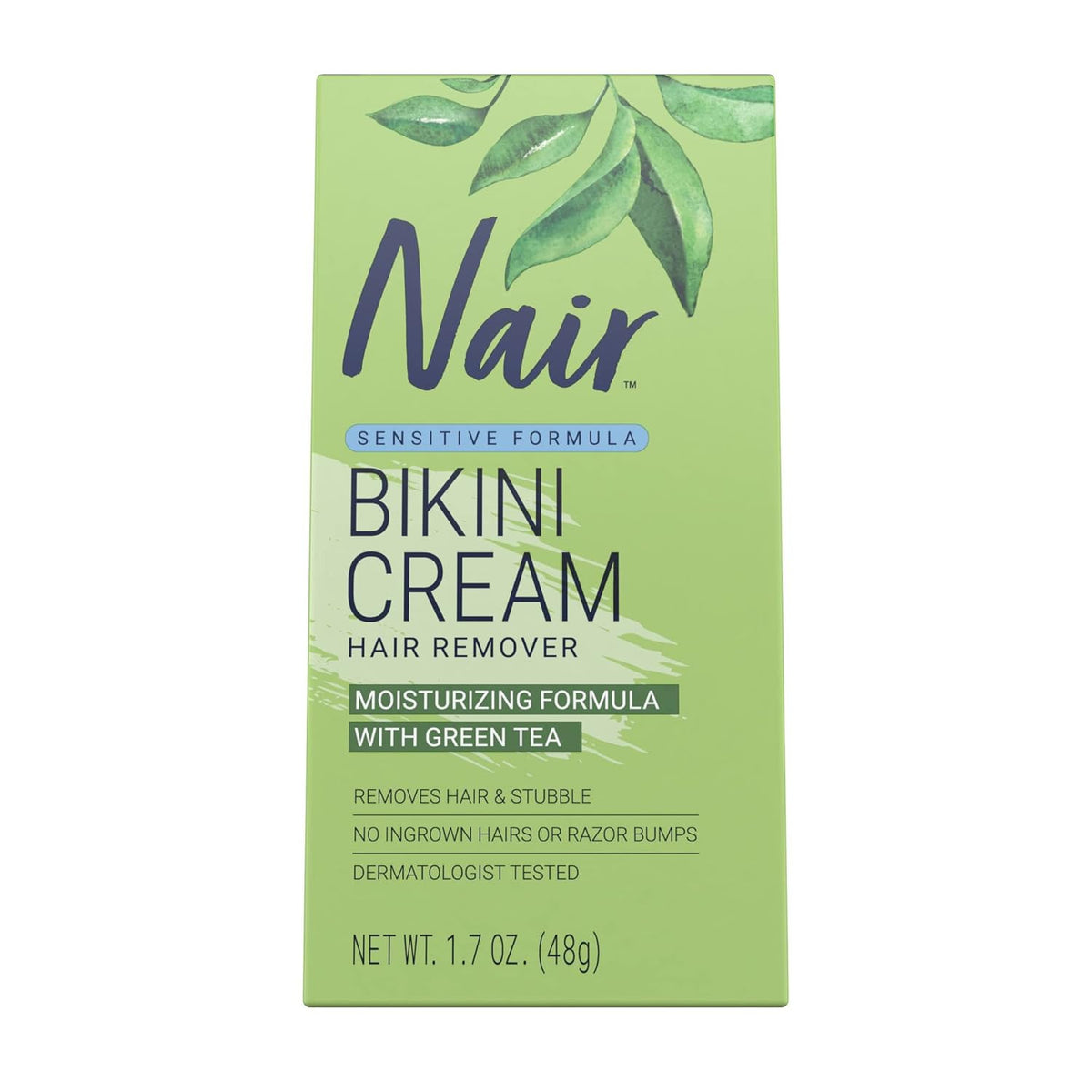 Green Tea Bikini Hair Removal Cream for Sensitive Skin 1.7 Oz