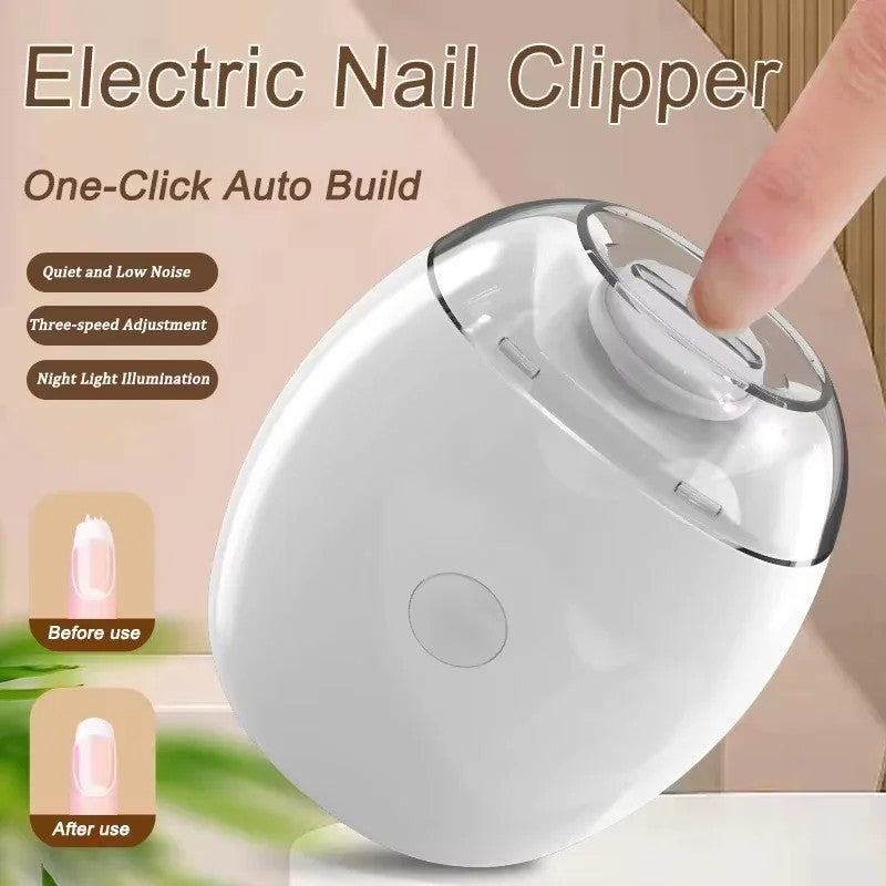 Electric Nail Clipper & Polisher for Thick Nails, Rechargeable & Adjustable Speed