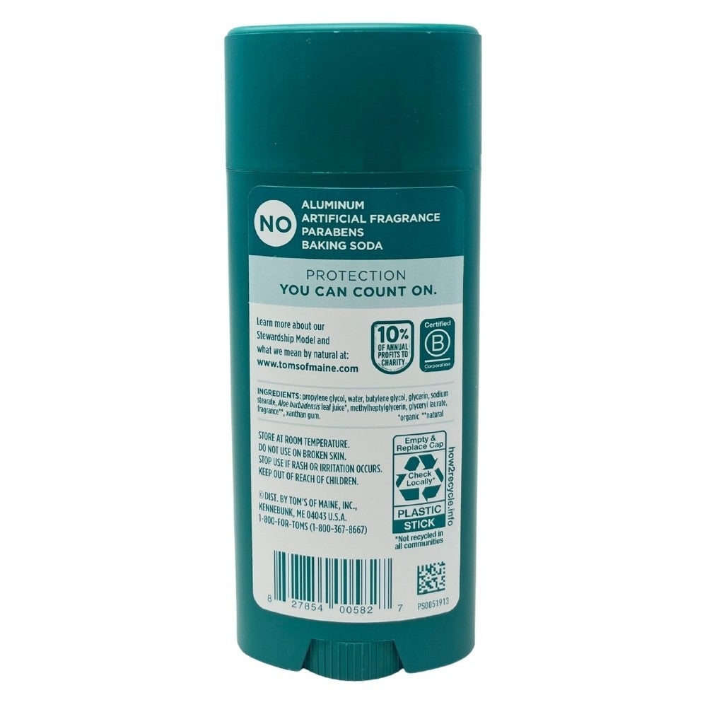 Tom's of Maine Aluminum-Free Deodorant Stick Cucumber Aloe - 3.25 oz (3 Pack)