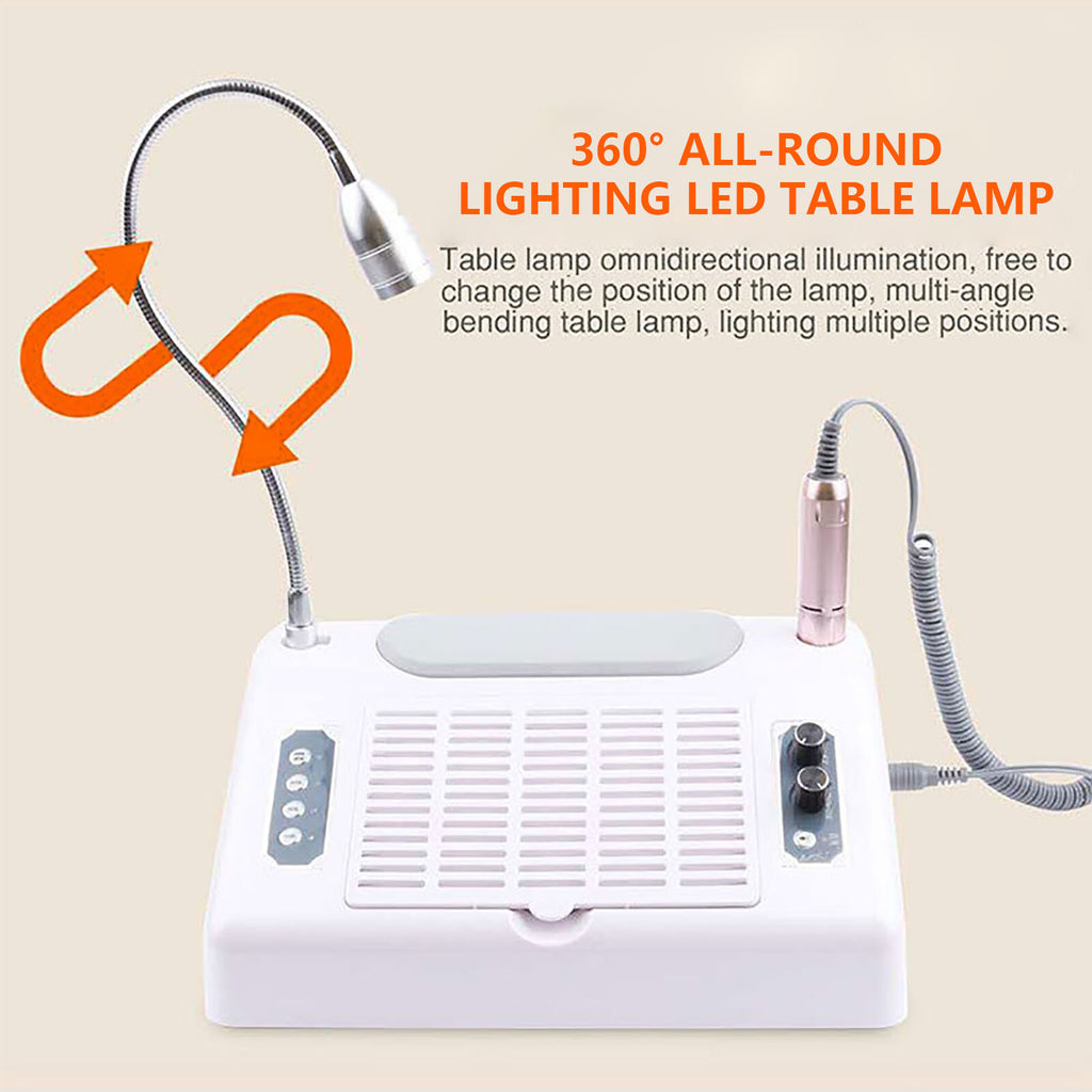 5-in-1 Nail Drill & UV LED Lamp Dryer Vacuum Cleaner for Manicure Pedicure