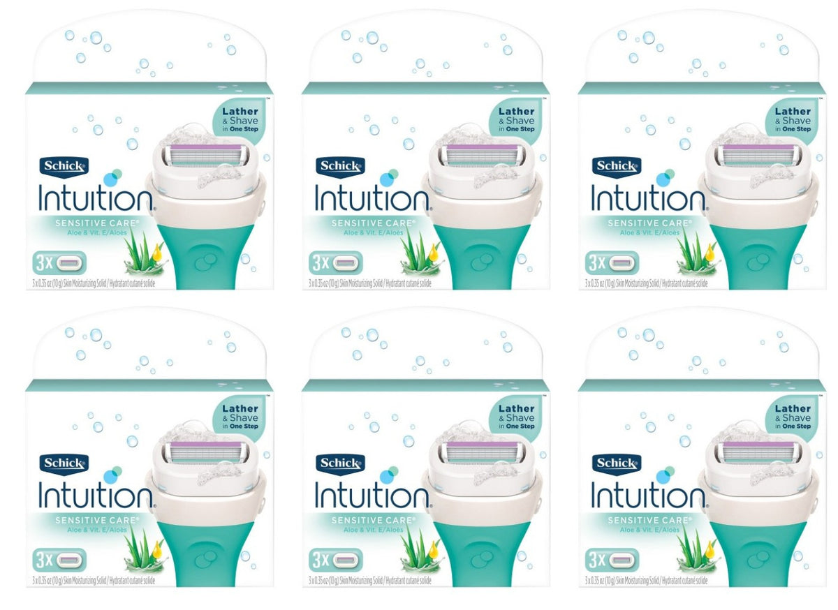 Schick Intuition Sensitive Care Razor Cartridges with Organic Aloe - 18 Count
