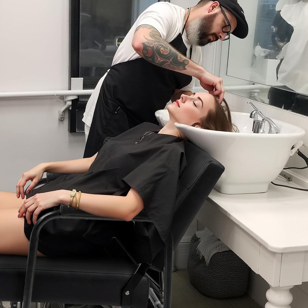 Auto Recline Shampoo Chair with Tilted Backrest for Salon & Barber Use