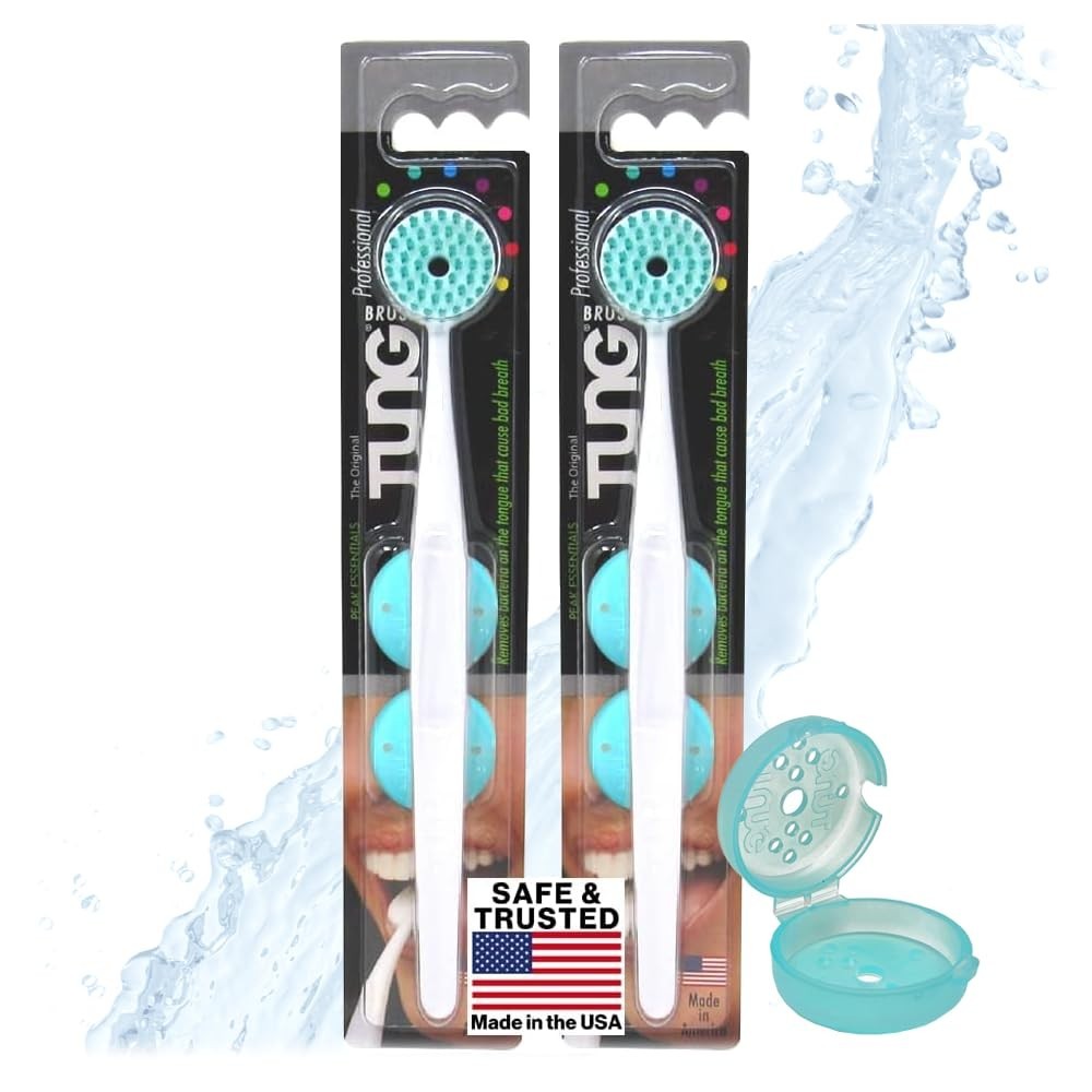 2-Pack Tongue Cleaner Brush for Oral Hygiene - Effective Bad Breath Removal