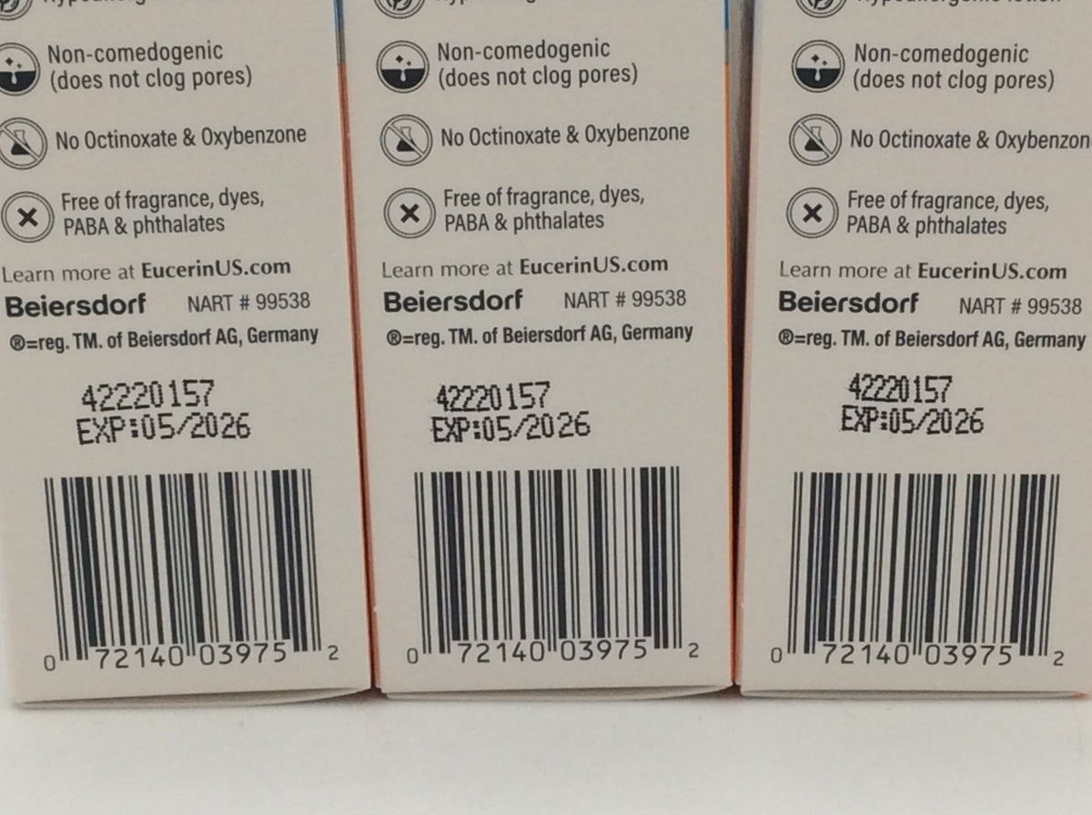 Eucerin Advanced Hydration SPF 50 Sunscreen - Lightweight, Hydrating Face Lotion, 3-Pack