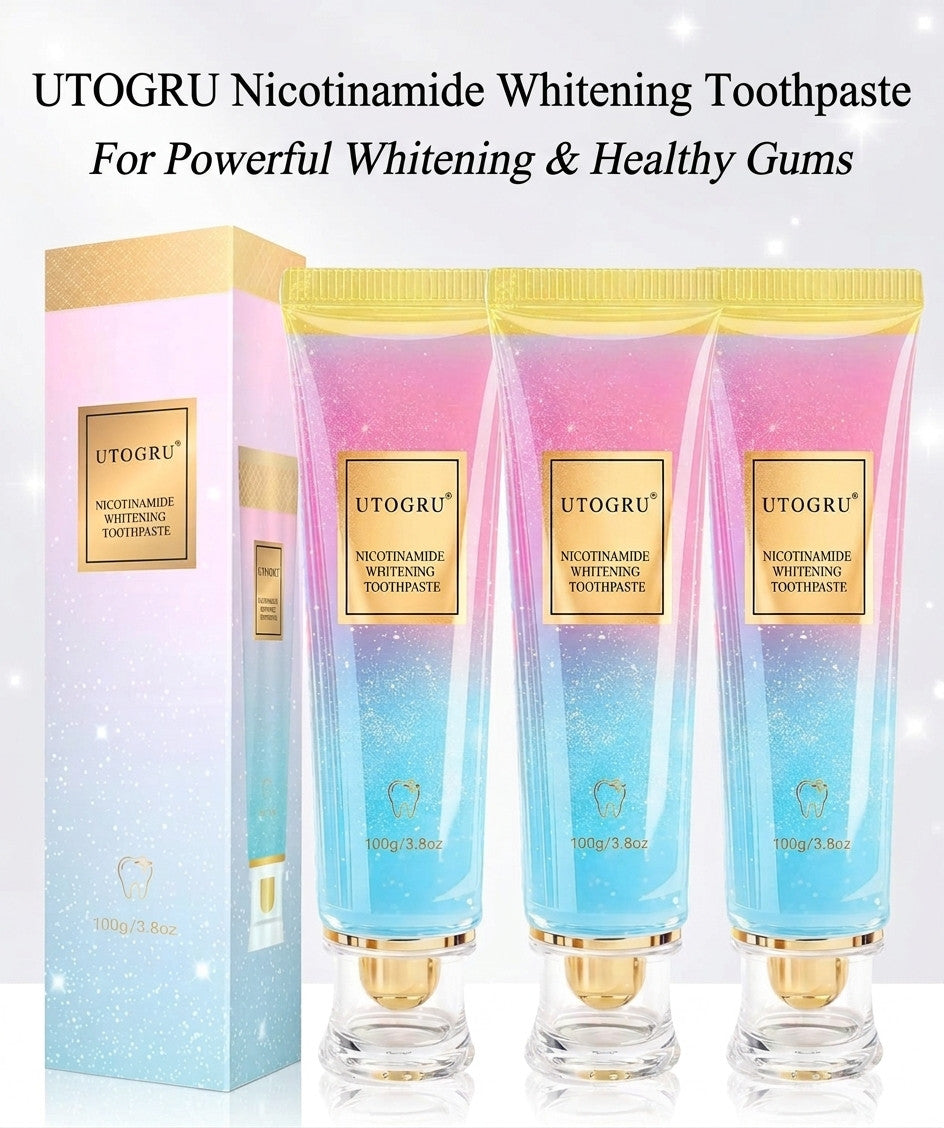 Niacinamide Whitening Toothpaste - Fluoride-Free, Surface Stain Removal, Deep Cleaning - 3 Pack