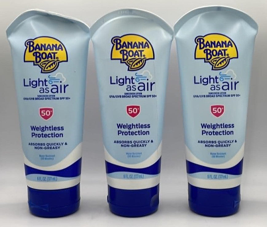 3-Pack SPF 50+ Sunscreen Lotion - Lightweight, Water-Resistant, 6 Fl Oz Each