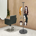 12 Head Wig Display Stand with Lockable Wheels Adjustable Rack