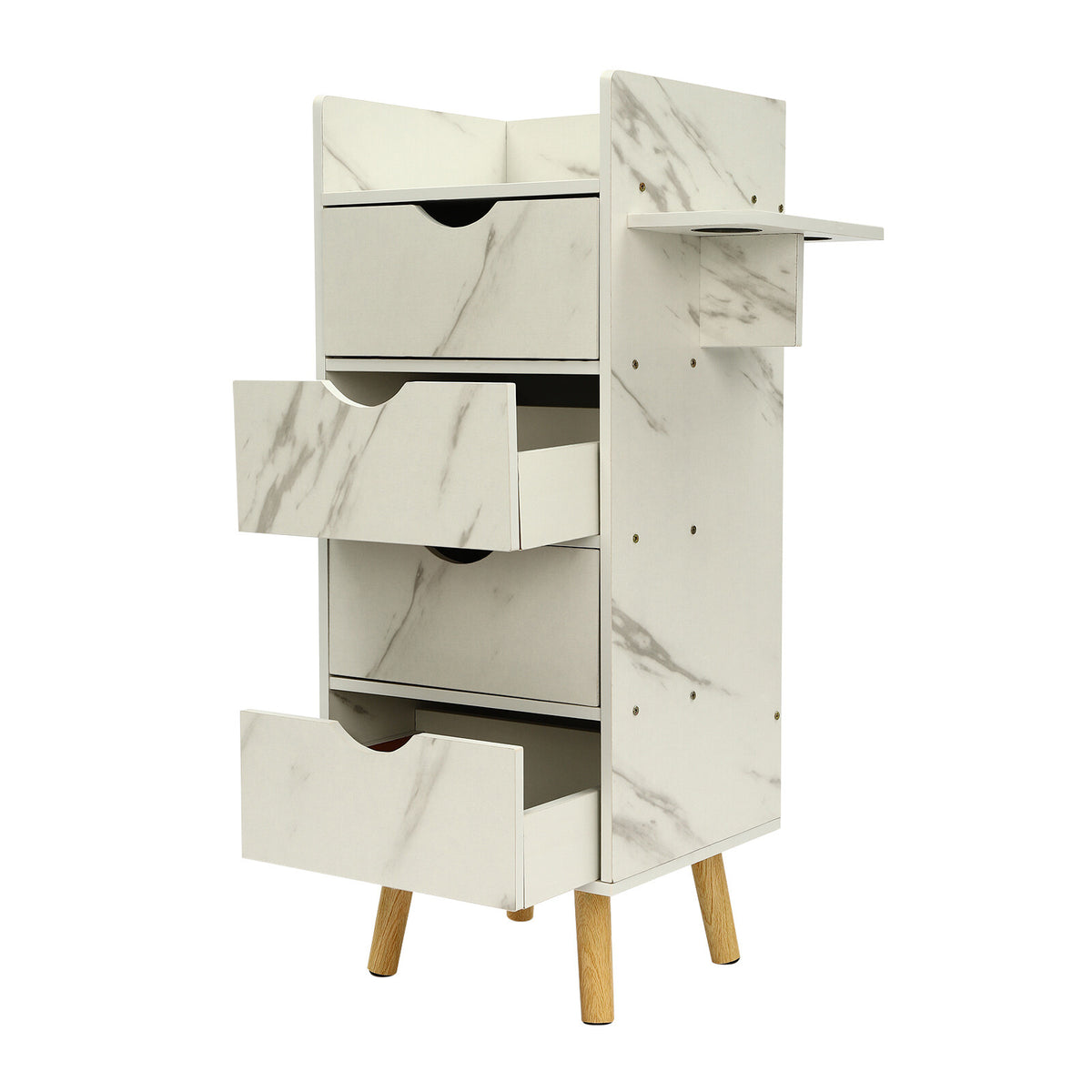 Salon Hair Styling Storage Cabinet with 4 Drawers and Hair Dryer Holders