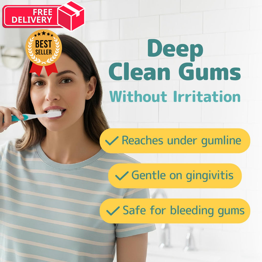 Extra Soft Toothbrushes Pack of 5 - Gentle Plaque Removal for Sensitive Gums