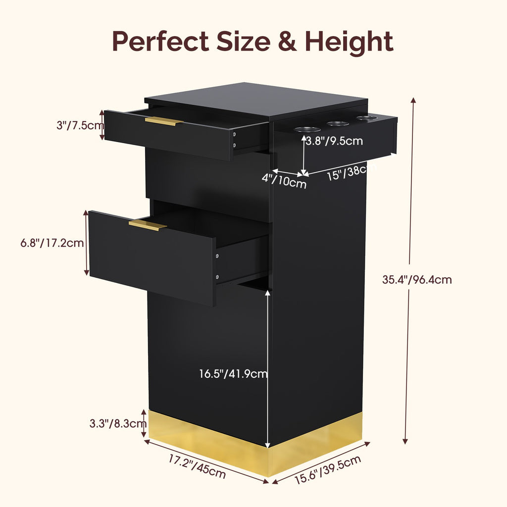 Salon Organizer with Stainless Steel Finish and Tool Holders