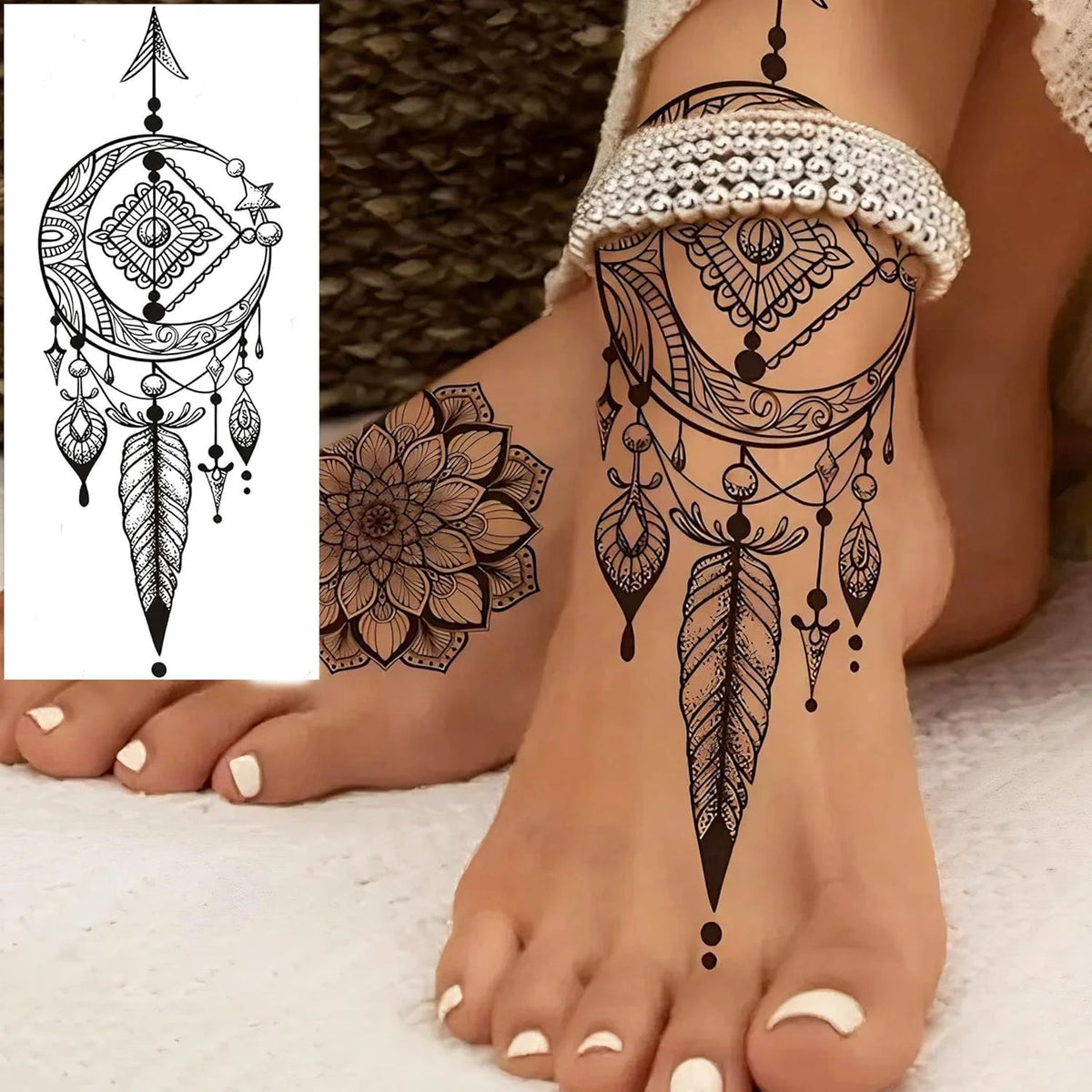 Temporary Tattoos for Women - 12 Sheets Floral Butterfly Rose Flower Designs
