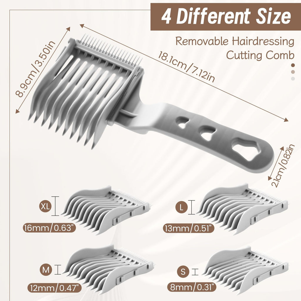 4-in-1 Detachable Hair Comb Set for Fading & Styling - Barber & Home Use