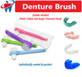 Double-Headed Denture Brush Set Assorted Sizes - Multi-Tufted & Angle Trimmed