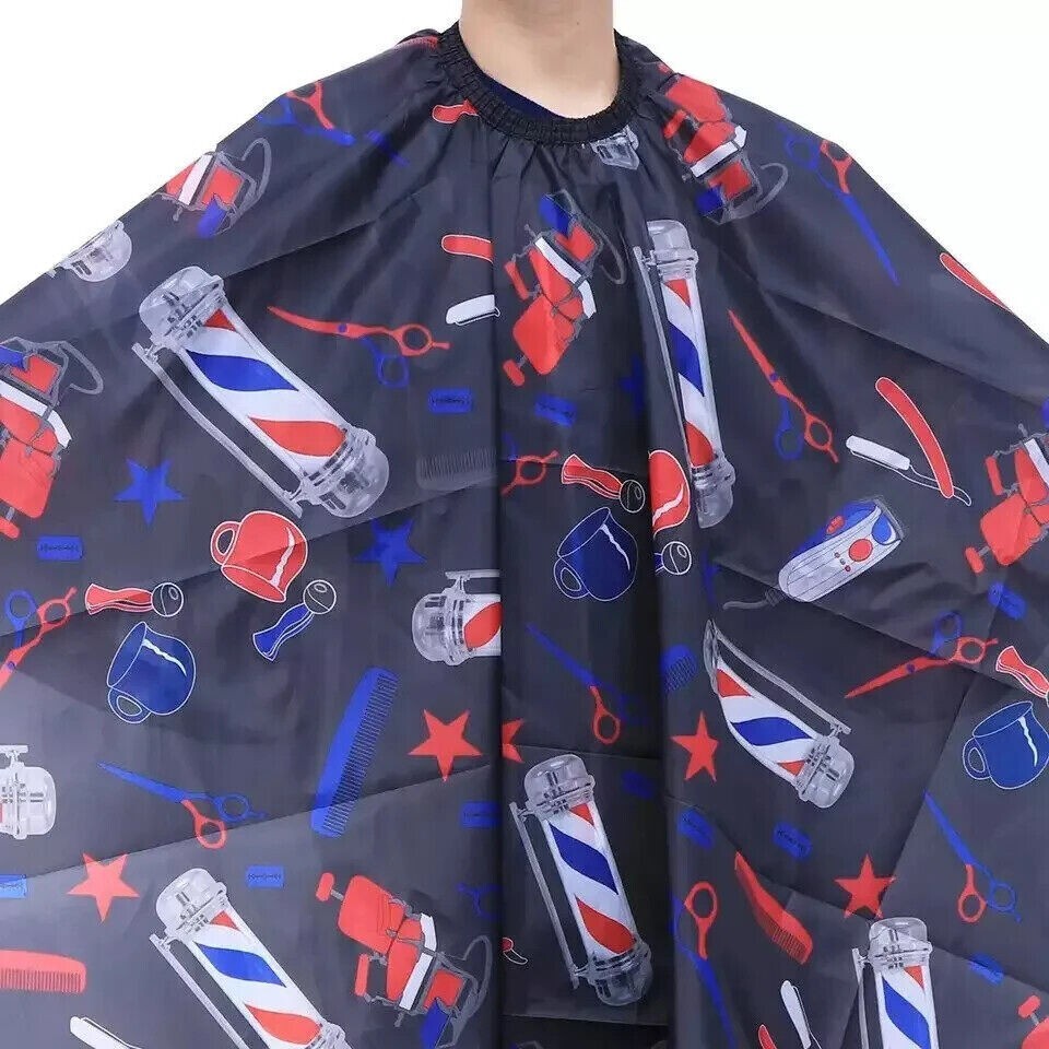 Large Hair Cutting Cape for Salon and Home Use Black Adjustable Neck Closure