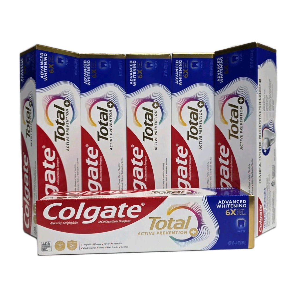 Colgate Total Advanced Whitening Toothpaste 6 Pack - 6.4oz Each, Fluoride Enamel Care