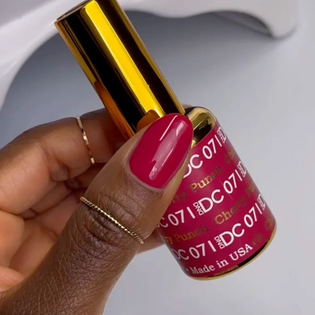 DND Gel Nail Polish Set Cherry Punch 071 - Long-Lasting 0.6oz Duo