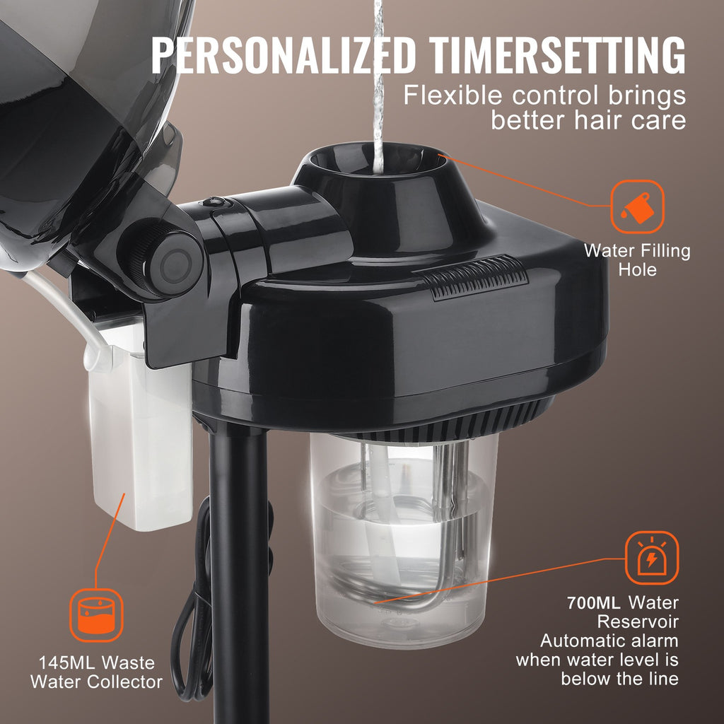 Professional Hair Steamer with Ionic & Steam Modes, 11.81-Inch Hood, 700ml Capacity